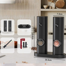 Load image into Gallery viewer, Electric Salt and Pepper Grinder Set Portable Automatic Grinding Tool Adjustable Coarseness Battery Operated Mill Household Kitchen Appliance for Cooking Seasoning and Daily Use Perfect Gift for Home Chefs and Food Lovers,Gift,Christmas
