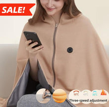 Load image into Gallery viewer, USB rechargeable heating shawl, 3-speed temperature control fast heating blanket, portable heating shawl for office, home, outdoor travel, camping and picnic
