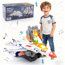 Load image into Gallery viewer, Transforming Aircraft to Robot Toy With 3D Light &amp; Sound, Unique 2-In-1 Design, Musical Army Jet Robot Toy, Lightweight, Deformation Toy, Entertaining Experience
