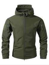 Load image into Gallery viewer, Men&#39;s Regular Fit Solid Zip Up Hooded Jacket, Casual Waterproof Windproof Long Sleeve Jacket for Daily Outdoor Wear, Men Clothing for Fall &amp; Winter
