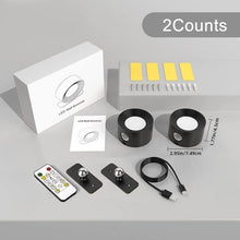 Load image into Gallery viewer, 2 Count-Magnetic RGB Wall Lights, LED Wall Lamp with USB Port, Rechargeable Battery Dimmable Wall Light, Adjustable Brightness, Home Decor Lighting Fixture,Ambient wall lamp,lamp light

