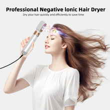 Load image into Gallery viewer, Hair Dryer 5 in 1 Hair Styler Set With Millions of Negative ions, Auto Hair Curlers, Gift forgirls, DetachableComb Heads for Auto Curling lron, Volumizingand Straightening, Auto Air Curling Wand HairCurler, Hot Air Brush, Gift for girls,Hair Styling Tools
