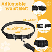 Load image into Gallery viewer, Hands Free Dog Lead with Waist Pack – 1.6m to 2.2m Dual Handles Elastic Leash for Medium Dogs, Ideal for Running, Walking, Hiking, Mountaineering &amp; Travel
