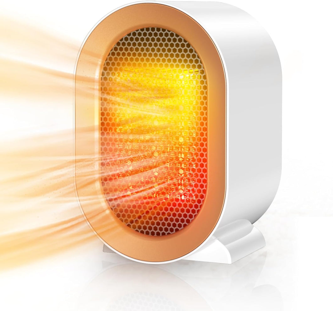 Electric Heater, Heaters for Home, 1200W Energy Efficient Space Silent Room Heater, Portable Ceramic Fan Heaters, Thermostat 2 Modes, Overheat & Tip Over Protection, for Bedroom, White