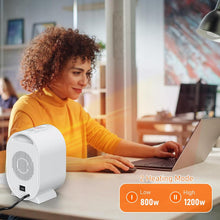 Load image into Gallery viewer, Electric Heater, Heaters for Home, 1200W Energy Efficient Space Silent Room Heater, Portable Ceramic Fan Heaters, Thermostat 2 Modes, Overheat &amp; Tip Over Protection, for Bedroom, White
