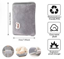 Load image into Gallery viewer, Electric Hot Water Bottle with Soft lambls wool,Rechargeable Water Bottle(UK plug), Explosion-proof charger,Reducing Muscle Back and Menstrual Pain,Gift for girlls,For home&amp;office,wenter,Christmas Gift,Hand warmer,heater,
