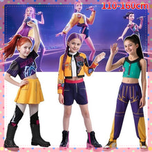 Load image into Gallery viewer, Kids Kpopp Demon Hunters Rumi Zoey Mira Cosplay Huntrix Costume For Girls Clothes Stage Idol Roleplay Halloween Carnival Suit Girls Halloween Costume Dress
