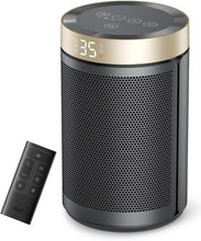 Load image into Gallery viewer, Dreo Electric Heater, 1500W Energy Efficient Space Room Heater, Upgrade Remote Portable Ceramic Fan Heaters, Thermostat, 3 Modes 12H Timer, Overheat &amp; Tip Over Protection, for Bedroom, Atom 316, Gold
