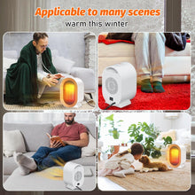 Load image into Gallery viewer, Electric Heater, Heaters for Home, 1200W Energy Efficient Space Silent Room Heater, Portable Ceramic Fan Heaters, Thermostat 2 Modes, Overheat &amp; Tip Over Protection, for Bedroom, White
