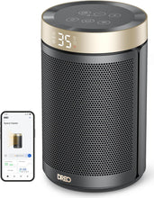 Load image into Gallery viewer, Dreo Electric Heater, 1500W Energy Efficient Space Room Heater, Upgrade Remote Portable Ceramic Fan Heaters, Thermostat, 3 Modes 12H Timer, Overheat &amp; Tip Over Protection, for Bedroom, Atom 316, Gold
