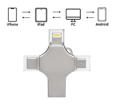 Load image into Gallery viewer, 4-in-1 OTG multi-functional mobile phone USB flash drive, 2TB large memory, Mini high-speed USB 3.0 external storage USB flash drive, suitable for iPad, Android mobile phones, PC and more devices, high-speed USB 3.0 flash drive, boyfriend gift,gift
