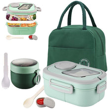 Load image into Gallery viewer, Lunch Box Set, 3 Counts/set Including 1 Lunch Box, 1 Cup &amp; 1 Storage Bag, Portable Leak-proof Lunch Box for Outdoor Camping Picnic, Suitable for Adults and Teens,Gift
