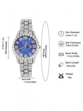 Load image into Gallery viewer, Men’s Hip Hop Jewellery Gift Set – Rhinestone Watch  | Trendy Punk Style Accessories for Streetwear, Party, Birthday &amp; Christmas Gifts,For Boyfriend

