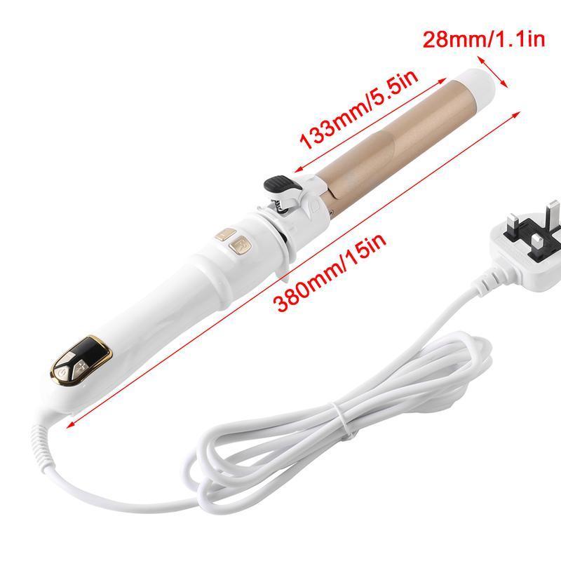 Automatic Rotating Hair Curler, hair waver, 28MM Self Curling Wand Iron with LCD Display 100-230℃, Instant Heat Ionic Curling Iron, Comfort Hair Styling Tool for Home & Salon Use, Hairdressing Tool for Gifts, for Beach Waves Pink,Gift for grills