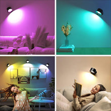 Load image into Gallery viewer, 2 Count-Magnetic RGB Wall Lights, LED Wall Lamp with USB Port, Rechargeable Battery Dimmable Wall Light, Adjustable Brightness, Home Decor Lighting Fixture,Ambient wall lamp,lamp light
