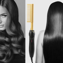 Load image into Gallery viewer, Hot Comb Electric Straightener for Wigs Afro Hair &amp; Beard,Pressing Combo Tools Smooth Flawless
