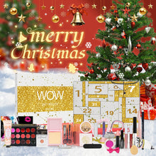 Load image into Gallery viewer, 24 Days of Beauty Christmas AdventCalendar -24 Delightful Beauty Gifts IncludingEyeshadows Lipsticks &amp; More with Interchangeable Compact Nail Polish Glitter Nail Polish Lipstick LipLiner Lip Balm Lip Gloss Tubes Eyeshadow 24 Set  Christmas gift
