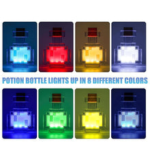Load image into Gallery viewer, Potion Bottle Design LED Table Lamp, 8 Light Color Changing Night Light, Novelty Lighting for Bedroom, Desk, Living Room, Game Gift, Led Effects Rechargeable

