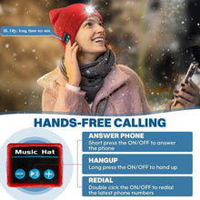 Load image into Gallery viewer, Cycling Cap with USB Rechargeable LED Headlamp, Music Beanie with Headphones and Built-in Speaker Microphone, Warm Hat for Outdoor Running Cycling.Gift

