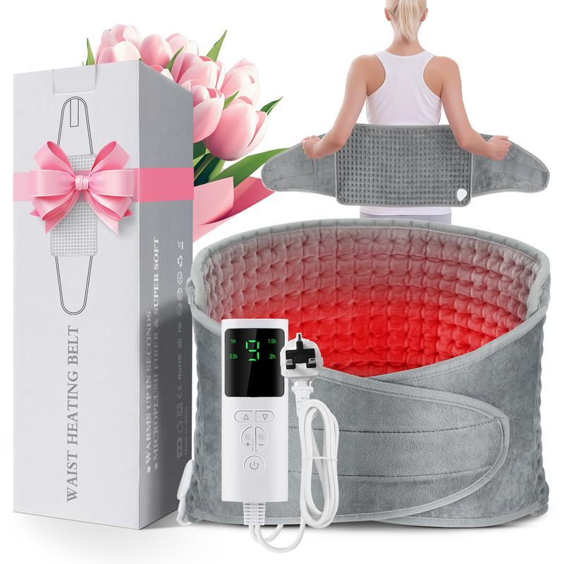 Electric Heating Pad for Waist, 9 Heating 4 Timer Settings Heated Cushion for Back Menstrual Stomach Shoulders Warmer, UK Plug,Gift for parents