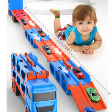 Load image into Gallery viewer, Large Car Transporter Truck Folding Track Racing Vehicle Kids Competitive Games Storage Alloy Car Boy Toy Children,Novel Gift,Christmas present
