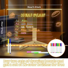 Load image into Gallery viewer, DIY Graffiti Acrylic Board with Pens, 1 Set Message Board Night Light,Erasable Drawing Board,Handmade Toy, Gift for Kids,Christmas Decor, Stocking Filler,Christmas present
