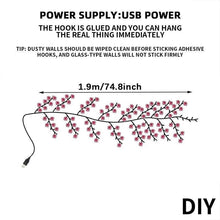 Load image into Gallery viewer, 【Cherry blossom lights】Waterproof USB PowerLED Strip Light with remote control , TreeShaped Design LED Ambient Lighting,Decorative Wall Lamp for Dly WreathLED Strip Bulb for Room Decor, WeddingHoliday Celebration,Interior LED Lights,cherry lights
