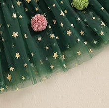 Load image into Gallery viewer, Toddler Girl Christmas Dress Star Sequin Layered Tulle Tutu Dress Pompom Embroidery Cake Smash Gift Photo Shoot Christmas Tree Costume
