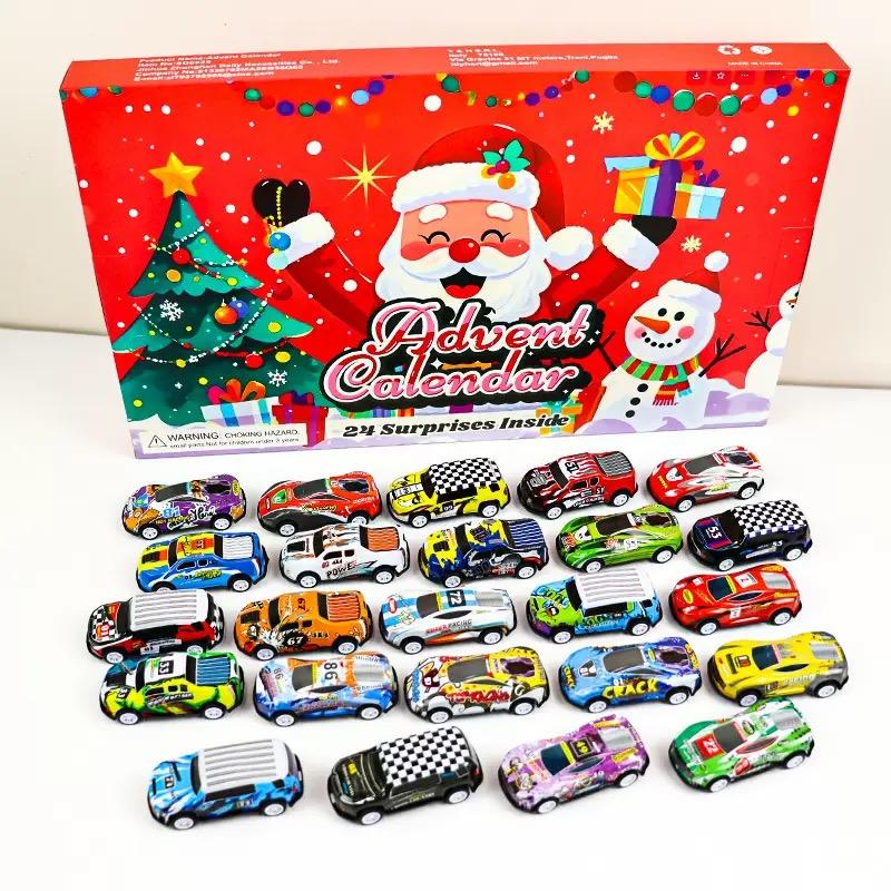 1Pcs Christmas Countdown Calendar Blind Box with 24-Day Surprise Racing Car Toys, Animals, and Keychains. Perfect for Christmas party gifts, Mystery Birthday Gift, creative birthday and holiday gifts for children,christmas present