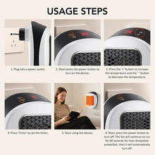 Load image into Gallery viewer, Electric Heater Plug in Wall Space Heater with Remote Wall Outlet LED Display Fast Heating Warm Air Blower for Home Office Room,Gift
