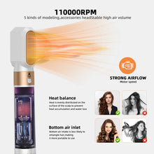 Load image into Gallery viewer, Hair Dryer 5 in 1 Hair Styler Set With Millions of Negative ions, Auto Hair Curlers, Gift forgirls, DetachableComb Heads for Auto Curling lron, Volumizingand Straightening, Auto Air Curling Wand HairCurler, Hot Air Brush, Gift for girls,Hair Styling Tools
