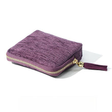 Load image into Gallery viewer, 2025 New Travel Jewelry Case – Portable Organizer for Rings, Bracelets, &amp; Bangles with Tassel Zipper, Elegant Jewelry Roll for Journey, Crystal Jewelry Storage Pouch, Mini, Navy Blue,Gift
