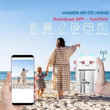 Load image into Gallery viewer, 20pcs,Durable Cute Cartoon Design Printing Machine Portable Instant Print Thermal Printer, Mobile Wireless Label Printer, Inkless Portable Printer, for Ios &amp; Android Smart Phone, Mini Ink Free Mini Printer, Picture Printer, Smartphone Photo Printer, Toys
