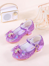 Load image into Gallery viewer, Girl&#39;s Rhinestone Decorated Bowknot Design Mary Jane Flats, Cute Sequins Decorated Princess Shoes for Party, Fashionable Shoes for Girls, Valentine&#39;s Day, Gift Valentine&#39;s Day Gift
