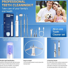 Load image into Gallery viewer, Electric Plaque Remover for Teeth with LED Light &amp; 5 Modes – Rechargeable Dental Cleaning Kit with Replacement Heads &amp; Manual Tools, Deep Tartar and Stain Remover, Professional Oral Irrigator for Home Teeth Whitening &amp; Gum Care,For home
