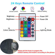 Load image into Gallery viewer, 16 Colors RGB Bulb LED Multicolor Bulb E27 Base 220V Household Lighting Dimmable 24 Key Remote Control Atmosphere Neon Light flood night
