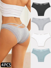 Load image into Gallery viewer, 4PCS Women&#39;s Cotton Briefs Sexy Female Underpants Elasticity Comfortable Underwear Panties Lingerie S-XL  Solid Color Intimate Womenswear ，Stylish &amp; Comfortable
