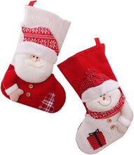 Load image into Gallery viewer, MAGICLULU 2Pcs Xmas Candy Bag Stocking Pendant and Knitted present Pouch for Christmas Tree Fireplace and Festive Decorations for Filling with Treats and Surprises
