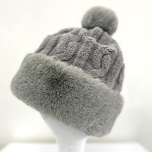 Load image into Gallery viewer, JCUK Newest Edition Women&#39;s Faux Fur Winter Pom Pom Hat SUPER SOFT SUPER COZY Plush warm lining inside
