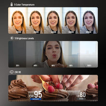 Load image into Gallery viewer, Magnetic Selfie Light Compatible with MagSafe iPhone, CRI95 700lx/0.3m Folding LED Phone Fill Ring Lighting with Stand/Mirror for Zoom Makeup Photography Recording Video Conference
