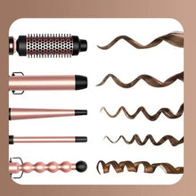 Load image into Gallery viewer, 5 in 1 Curling Wand Set, Multi Hair Curler Set with Thermal Brush and 4 Interchangeable Ceramic Curling Tongs(13-32 mm), Instant Heat Up Curling Iron (Rose Gold)
