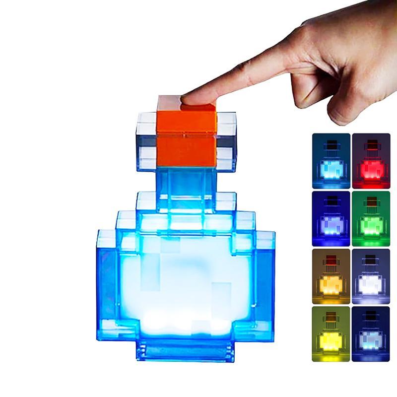 Potion Bottle Design LED Table Lamp, 8 Light Color Changing Night Light, Novelty Lighting for Bedroom, Desk, Living Room, Game Gift, Led Effects Rechargeable
