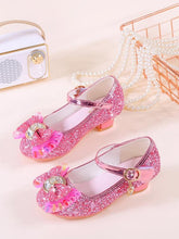 Load image into Gallery viewer, Girl&#39;s Rhinestone Decorated Bowknot Design Mary Jane Flats, Cute Sequins Decorated Princess Shoes for Party, Fashionable Shoes for Girls, Valentine&#39;s Day, Gift Valentine&#39;s Day Gift
