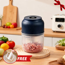 Load image into Gallery viewer, Electric Garlic Chopper 300ML Portable Mini Food Processor with 4 Sharp Blades – Cordless USB Rechargeable Vegetable Chopper for Garlic, Onion, Ginger, Chili, Meat, Spices &amp; Baby Food, Quick Kitchen Blender Gadget,For home,Gift
