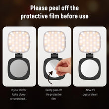Load image into Gallery viewer, Magnetic Selfie Light Compatible with MagSafe iPhone, CRI95 700lx/0.3m Folding LED Phone Fill Ring Lighting with Stand/Mirror for Zoom Makeup Photography Recording Video Conference
