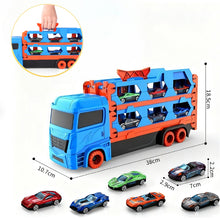 Load image into Gallery viewer, Large Car Transporter Truck Folding Track Racing Vehicle Kids Competitive Games Storage Alloy Car Boy Toy Children,Novel Gift,Christmas present
