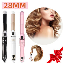 Load image into Gallery viewer, Automatic Rotating Hair Curler, hair waver, 28MM Self Curling Wand Iron with LCD Display 100-230℃, Instant Heat Ionic Curling Iron, Comfort Hair Styling Tool for Home &amp; Salon Use, Hairdressing Tool for Gifts, for Beach Waves Pink,Gift for grills

