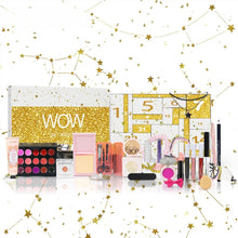 Load image into Gallery viewer, 24 Days of Beauty Christmas AdventCalendar -24 Delightful Beauty Gifts IncludingEyeshadows Lipsticks &amp; More with Interchangeable Compact Nail Polish Glitter Nail Polish Lipstick LipLiner Lip Balm Lip Gloss Tubes Eyeshadow 24 Set  Christmas gift
