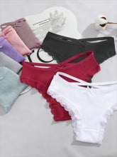 Load image into Gallery viewer, 4PCS Women&#39;s Cotton Briefs Sexy Female Underpants Elasticity Comfortable Underwear Panties Lingerie S-XL  Solid Color Intimate Womenswear ，Stylish &amp; Comfortable
