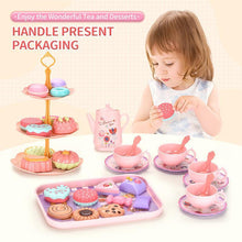 Load image into Gallery viewer, Girls Tea Party Set – Pretend Play Kitchen Toy with Teapot, Cookies &amp; Donuts | Princess Role Play Tea Set Gift for Girls Ages 3–6,Christmas,Gift
